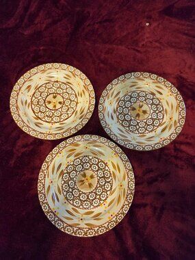TEMPTATIONS 8 INCH SALAD /BREAD PLATE OLD WORLD BROWN SET 3